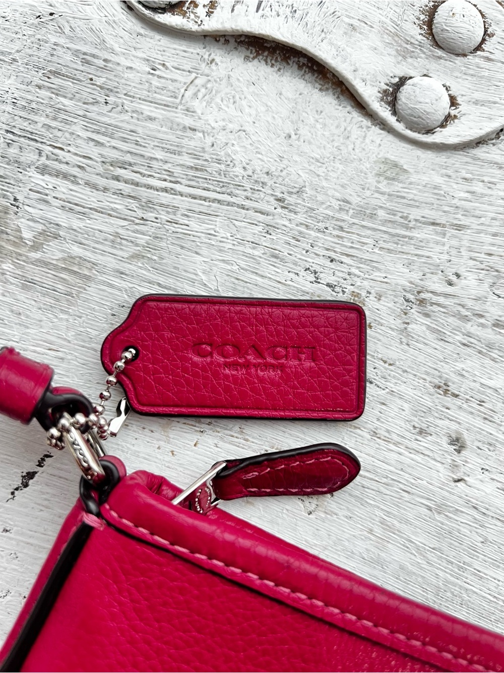 Coach Pebbled Leather Crossbody in Raspberry - Picture 3 of 5